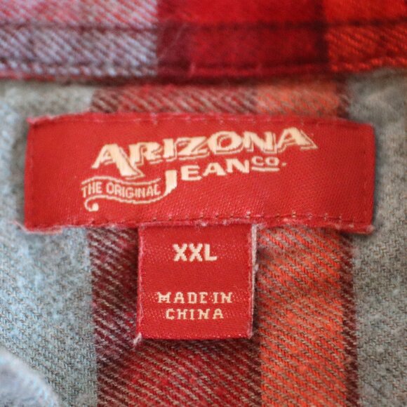 Arizona Jean Company Button down Flannel Shirt size XXL 100% Cotton Casual Work - Picture 2 of 8